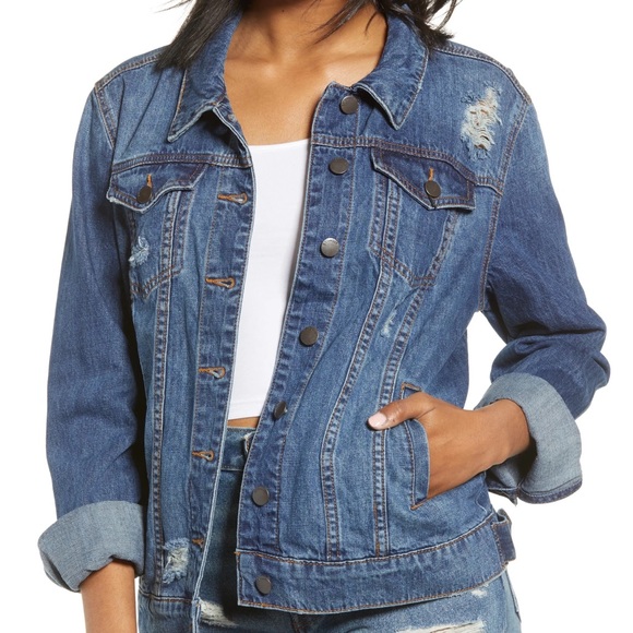 STS Blue Jackets \u0026 Coats | STS Blue Oversized Boyfriend Jean Denim Jacket, Medium Wash, Size Large | Color: Blue | Size: L | Nikikcloset's Closet